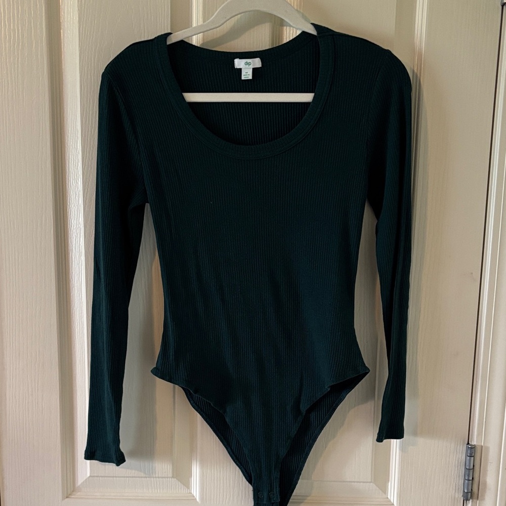 Dip Teal Ribbed Knit Bodysuit